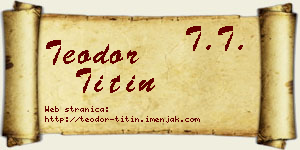 Teodor Titin vizit kartica